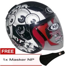 KYT DJ Maru 0006 - Putih Hitam Abu Abu Doff + Gratis Masker NP