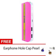 Power Bank Zazetech 32000mAh + Gratis Earphone Hole Cap Pearl - Pink Biru