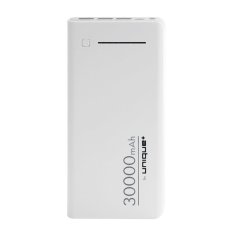 uNiQue Power Bank 30000mAh Triple USB Zen - White Grey